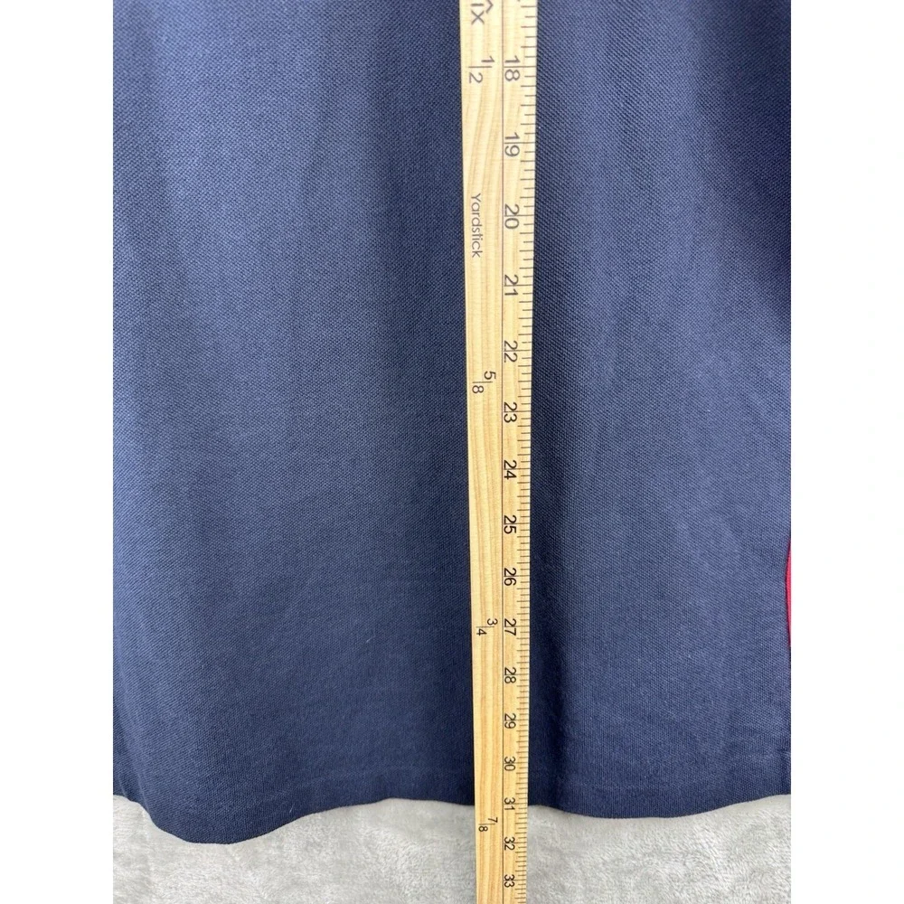 Polo Ralph Lauren Zip‎ Snap Collar Polo Club Shirt Blue Mens Large Tall Cotton